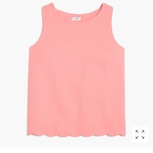 NWT J. Crew scalloped hem coral top